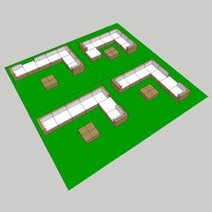 Elior zestaw wypoczynkowy do ogrodu Caste 3X brązowy (3859) 3