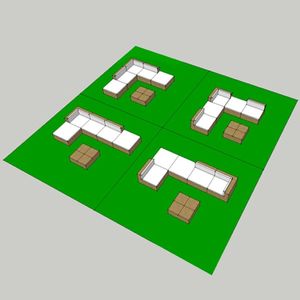 Elior zestaw wypoczynkowy do ogrodu Caste, brązowy (3855) 3