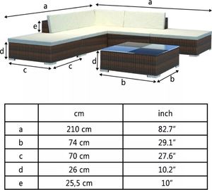 Elior zestaw wypoczynkowy do ogrodu Caste, brązowy (3855) 6