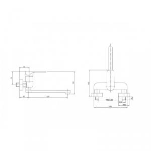 Bateria kuchenna Hydroland Senja ścienna chrom 2