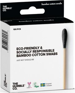 Humble Brush Humble brush, Ekologiczne patyczki do uszu bambus i naturalna bawełna, BLACK, czarne, 100szt 1