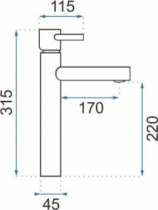 Bateria umywalkowa Rea REA-B8800 BATERIA UMYWALKOWA WYSOKA TESS CHROM REA // BR.TESS-UM-WYS 6
