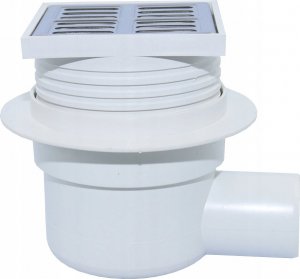 AKCES 11955 KRATKA ŚCIEKOWA BOCZNA FI 50 100X100 MM BIAŁA NIERDZEW. // S.KRAT-A.10X10-BO-50/NI/BI 3