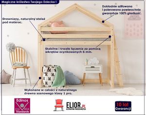 Elior Piętrowe łóżko domek Miles 9X - 12 rozmiarów 90x140cm 2