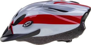 Biko Kask rowerowy Basic biały-srebrny-czerwony r. S 2