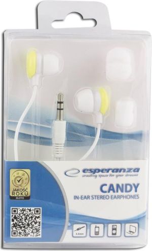 Słuchawki Esperanza Dokanałowe Audio Stereo CANDY EH150Y Żółte 2