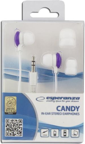 Słuchawki Esperanza Dokanałowe Audio Stereo CANDY EH150V Fioletowe 2