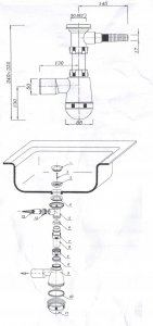 Syfon AKCES 19200B SYFON ZLEW. 1-KOM. BUTELKOWY, SITKO NIERDZEW. 2 POD. PRALKA/ZMYW. BEZ PRZELEWU KOREK PCV FI 50 // SZT.A.50-PP-1KOM-2 2