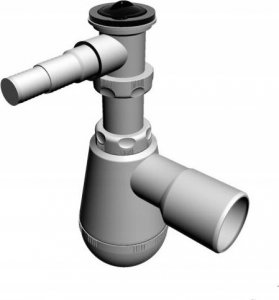 Syfon AKCES 19200B SYFON ZLEW. 1-KOM. BUTELKOWY, SITKO NIERDZEW. 2 POD. PRALKA/ZMYW. BEZ PRZELEWU KOREK PCV FI 50 // SZT.A.50-PP-1KOM-2 4