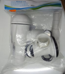 Syfon AKCES 19200B SYFON ZLEW. 1-KOM. BUTELKOWY, SITKO NIERDZEW. 2 POD. PRALKA/ZMYW. BEZ PRZELEWU KOREK PCV FI 50 // SZT.A.50-PP-1KOM-2 5