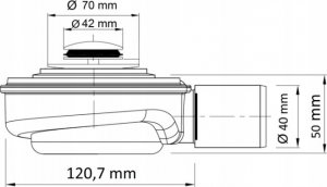 Syfon AKCES 19231 SYFON BRODZIK.KLIK-KLAK SPEED2 FI 50, WYS. 50MM, ODPŁYW FI50 30L/MIN, CZYSZCZ. Z GÓRY, STAL NIERDZ. // S.BRODZ.A.50-SPEED2-30L 9