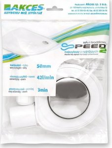 Syfon AKCES 19240 SYFON BRODZIK. SPEED2 FI 50, WYS. 50MM, ODPŁYW FI40 42L/MIN, CZYSZCZ. Z GÓRY, STAL NIERDZ. // S.BRODZ.A.50-SPEED2-42L 3