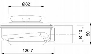 Syfon AKCES 19240 SYFON BRODZIK. SPEED2 FI 50, WYS. 50MM, ODPŁYW FI40 42L/MIN, CZYSZCZ. Z GÓRY, STAL NIERDZ. // S.BRODZ.A.50-SPEED2-42L 4