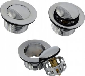 Syfon AKCES 19973 SYFON WANNOWY, KOREK METAL. KLIK-KLAK CHROM., OSŁONA ABS CHROM. FI 40/50 ELAST. // SW+KLIK-KLAK-A 4