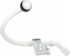 Syfon AKCES 19975P SYFON WANNOWY KOREK AUTOMAT. POKRĘTŁO CHROM, ODEJŚCIE OBROTOWE FI 50 // SW+AUTOMAT 3