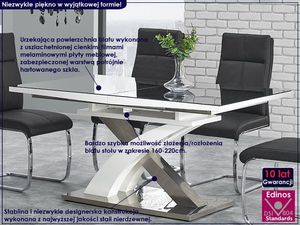 Elior Stół rozkładany Zander - czarny 2