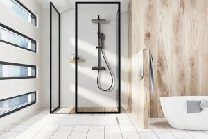 Zestaw prysznicowy Valvex 2447130 KOLUMNA NATRYSKOWA CUBUS BLACK Z BATERIĄ TERMOSTATYCZNĄ VALVEX // BV.2447130 2