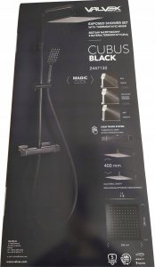 Zestaw prysznicowy Valvex 2447130 KOLUMNA NATRYSKOWA CUBUS BLACK Z BATERIĄ TERMOSTATYCZNĄ VALVEX // BV.2447130 5