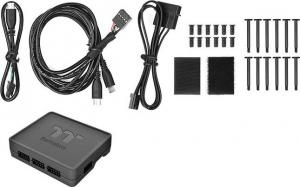 Wentylator Thermaltake Riing Quad 14 RGB  3-pack + Hub Czarne (CL-F089-PL14SW-A) 3