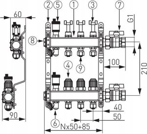 Ferro ROZDZ. STAL. 6-DROG.ZAW. TERMOST. I PRZEPŁ. STD. FERRO // TG.F.ROZ.SN-RZP06S 2