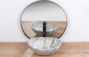 Umywalka Rea Sofia nablatowa 41cm szara 2