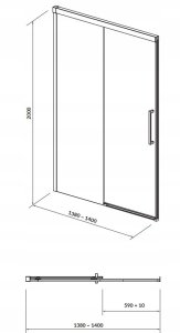 Cersanit S159-008 DRZWI PRZESUWNE DO KAB. PRYSZNIC. CREA 140X200 TRANSP. / // KNC.DRZ-CREA-140X200-TR 3