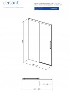 Cersanit Drzwi przesuwne, szklane 120cm (S159-007) 4