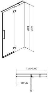 Cersanit S159-004 DRZWI NA ZAWIAS. KAB, PRYSZNIC CREA 120X200 PRAWE TRANSP. / // KNC.DRZ-CREA-120X200-TR-P 13