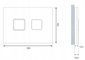 Przycisk spłukujący Cersanit S97-058 PRZYCISK ACCENTO KWADRAT PNEUMAT, SZKŁO CZARNE // DLP.C.ACCENTO-KW-P-SZKŁO-CZARNE 4