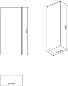 Cersanit S900-2614 ŚCIANKA KAB. PRYSZNIC. CREA PRZESUWNA 90X200 TRANSP. / // KNC.ŚĆ-CREA-PRZES-90X200-TR 2
