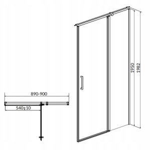 Cersanit S162-006 DRZWI NA ZAWIAS KAB. PRYSZNIC. MODUO 90X195 PRAWE TRANSP. // KNC.DRZ-MODUO-90X195-TR-P 2