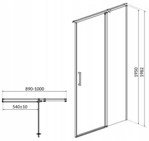 Cersanit S162-006 DRZWI NA ZAWIAS KAB. PRYSZNIC. MODUO 90X195 PRAWE TRANSP. // KNC.DRZ-MODUO-90X195-TR-P 6