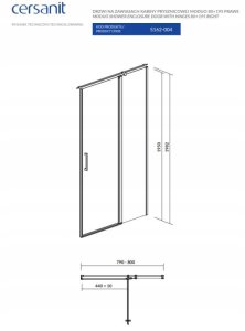 Cersanit S162-004 DRZWI NA ZAWIAS. KABINY PRYSZNIC MODUO 80X195 PRAWY TRANSP. // KNC.DRZ-MODUO-80X195-TR-P 5