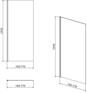 Cersanit S162-007 ŚCIANKA KAB. PRYSZNIC. MODUO 80X195 TRANSP. // KNC.ŚĆ-MODUO-80X195-TR 8