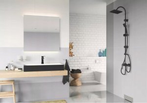 Bateria prysznicowa Ferro BAT. ALGEO SQUARE NATRYSKOWA ŚCIENNA CZARNY FERRO // BF.BAQ7BLC 3