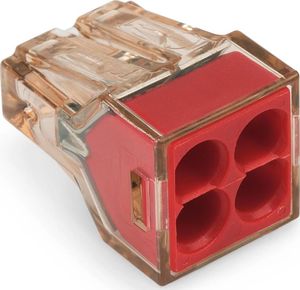 Wago WAGO Szybkozłączka na drut 4x1,5-4mm czerwona/transparentna 773-604 1szt. 1