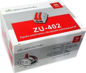 ELS Elektrotechnika ELS Szybkozłączka uniwersalna 2x0,08-4mm z dźwigniami zwalniającymi ZU-402 opak. 50 szt. 1