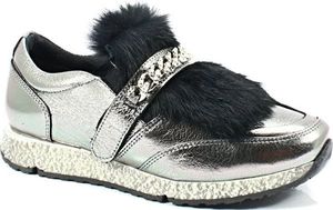 Venezia VENEZIA 278973R94 SREBRNE - Sneakersy z futerkiem 37 1