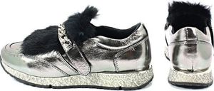 Venezia VENEZIA 278973R94 SREBRNE - Sneakersy z futerkiem 37 6