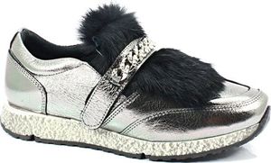 Venezia VENEZIA 278973R94 SREBRNE - Sneakersy z futerkiem 37 9