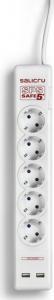 Listwa zasilająca Salicru przeciwprzepięciowa 5 gniazd 1.5 m biała (680BA00002) 2