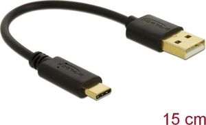 Kabel USB Delock Delock USB Ladekabel Typ-A zu Type-C 15 cm 3 A schwarz 1