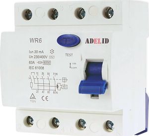 ADELID ADELID Wyłącznik różnicowoprądowy 4P 25A 30mA typ AC WR6 1