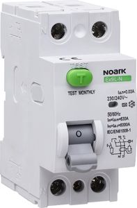 Noark NOARK Wyłącznik różnicowoprądowy RCCB 2P 25A 0,03A typ AC Ex9L-N 108314 1