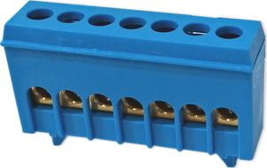 Plus PLUS Zacisk przyłączeniowy na szynę mostek izolowany 7-polowy 7x16mm niebieski 1