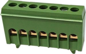 Plus PLUS Zacisk przyłączeniowy na szynę mostek izolowany 7-polowy 7x16mm zielony 1
