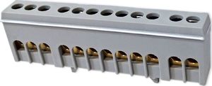 Plus PLUS Zacisk przyłączeniowy na szynę mostek izolowany 12-polowy 12x16mm szary 1
