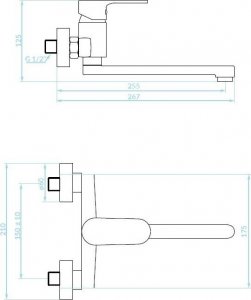 Bateria kuchenna Kuchinox BKN_080D BAT. PANA ZLEWOZMYW. ŚCIENNA CHROM // BK.BKN_080D 2