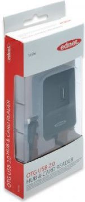 HUB USB Ednet z czytnikiem kart, microUSB 2.0 z funkcją OTG (31516) 6