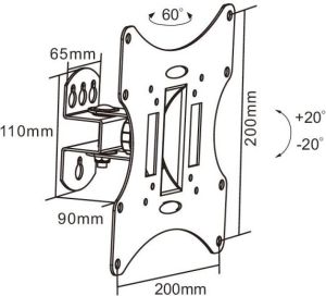 Cabletech Uchwyt ścienny LEC-UCH0041A 23'' - 42'' 2